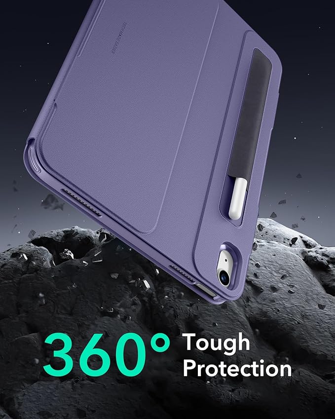 ESR for iPad A16 Case iPad 11th/10th Generation Case (2025/2022) Removable Magnetic Cover Adjustable Portrait/Landscape Stand with Raised Screen View 9 Standing Angles Purple