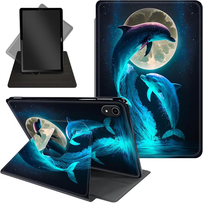 Cute Dolphins and Moon