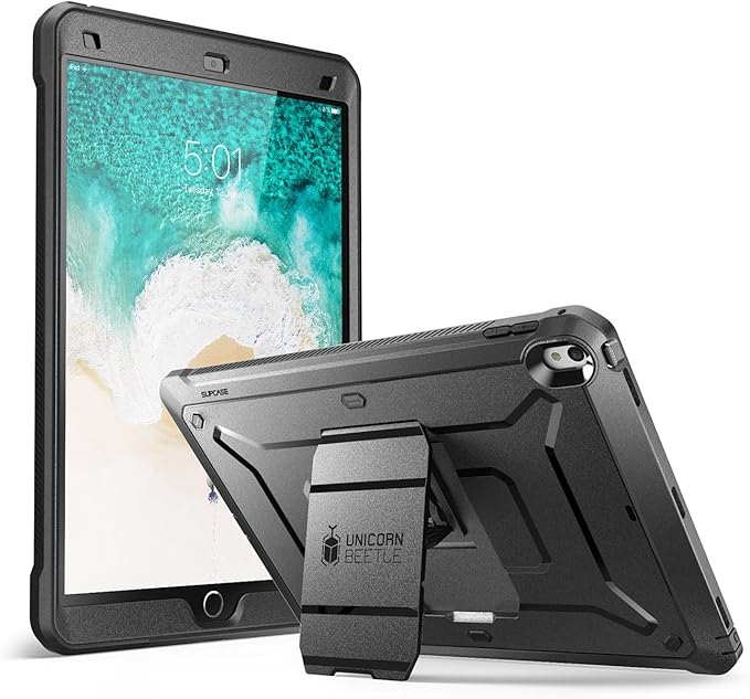 SUPCASE Unicorn Beetle PRO Case for iPad Air 3 (2019) and iPad Pro 10.5'' (2017) Heavy Duty with Built-in Screen Protector Full-body Rugged Protective Case (Black)