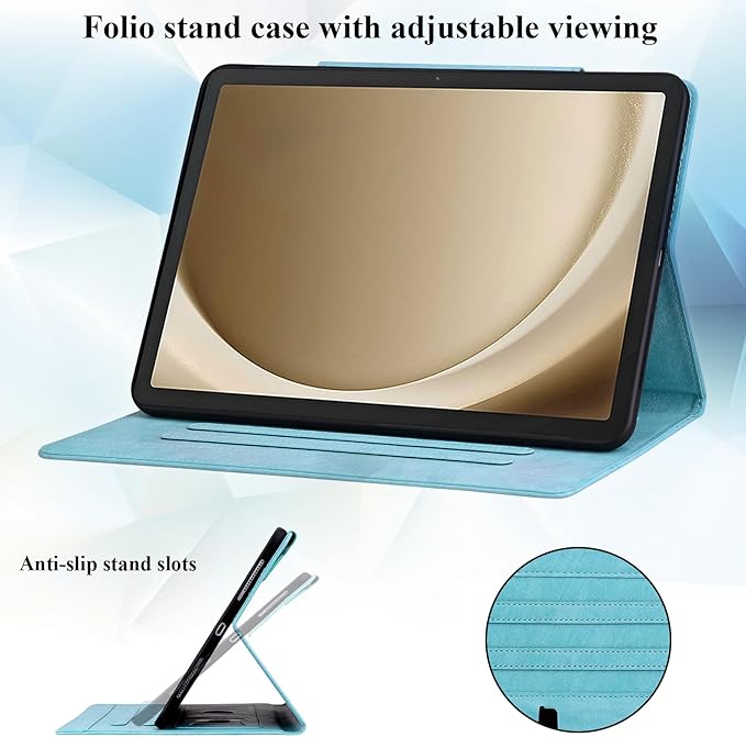 Case for Samsung Galaxy Tab S10 FE+/S10 FE Plus 13.1 Inch 2025 (SM-X620/SM-X626B) with Pockets Multi-Angle Stand PU Leather &amp TPU Back Shockproof Magnetic Closure Folio Wallet Cover SkyBlue