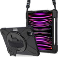 ProCase for iPad Pro 12.9 Inch Case 2022 2021 2020 2018 Rugged Heavy Duty Shockproof Cover with Hand Strap Shoulder Strap for iPad Pro 12.9 6th 5th 4th 3rd Generation –Black