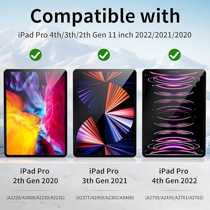 KenKe Magnetic Case for iPad Pro 11 Inch 4th/3rd/2nd Generation 2022/2021/2020 with Removable Pencil Holder Smart Folio Magnetic Slim Stand Cover with 6+View Angles Auto Wake/Sleep Black