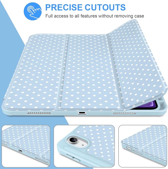 White Polka Dot & Blue