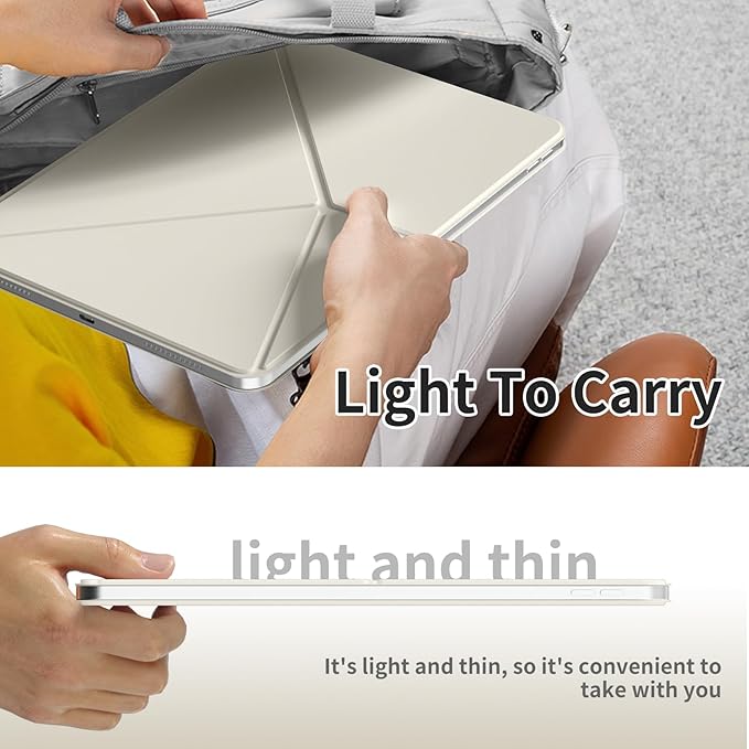 for iPad A16 Case iPad 11th/10th Generation Case (2025/2022) Removable Magnetic Cover Ultra Slim Shockproof Adjustable Portrait/Landscape Stand with Raised Screen View Auto Sleep/Wake White