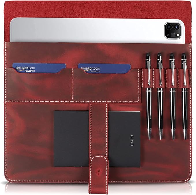 Londo Genuine Leather Tablet Cover for 11-Inch iPad Air iPad Pro 11 iPad – Case with Two Card Slots &amp Leather Pen/Apple Pencil Holders