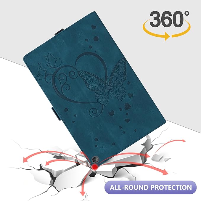 Dteck Case for All-New Amazon Fire HD 10 Tablet 13th Generation 2023 10.1 HD 10 &amp 10 Plus Tablet 11th Generation 2021 CoverMulti-Angle Stand Slim Folio Shockproof Protective Wallet Case Blue