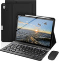 Keyboard Case for iPad mini A17 Pro 7th Generation 2024 / mini 6th Generation 2021 Mouse and Detachable Keyboard Adjustable Stand Built in Pencil Holder Auto-Sleep/Wake Feature Black