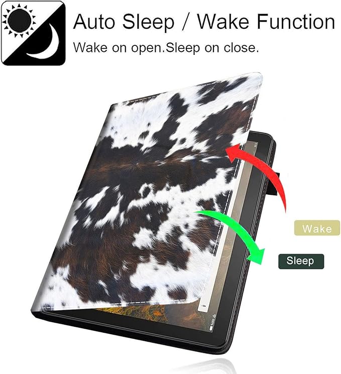 Case for All-New Amazon Fire Max 11 Tablet (13th Generation 2023 Release) Multi-Angle Stand Smart Protective Cover with Auto Wake/Sleep Cowhide Brown Black Cow