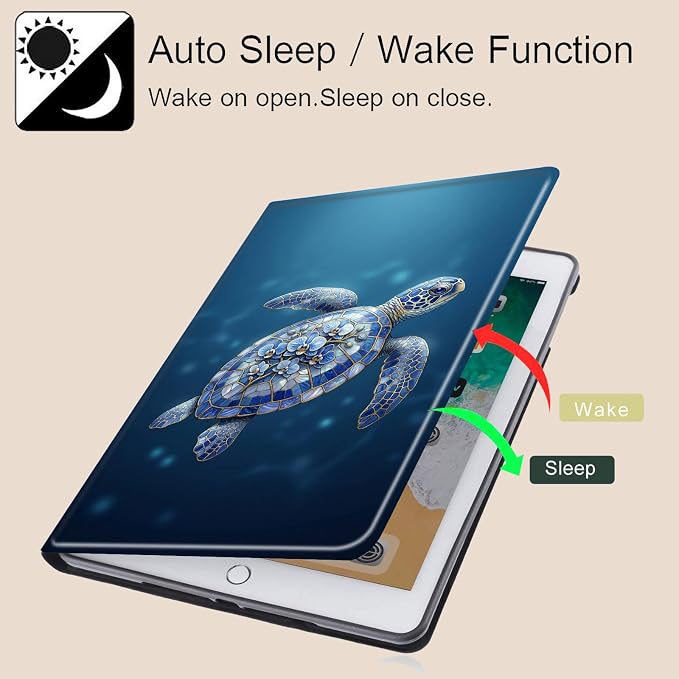 Blue Floral Turtle