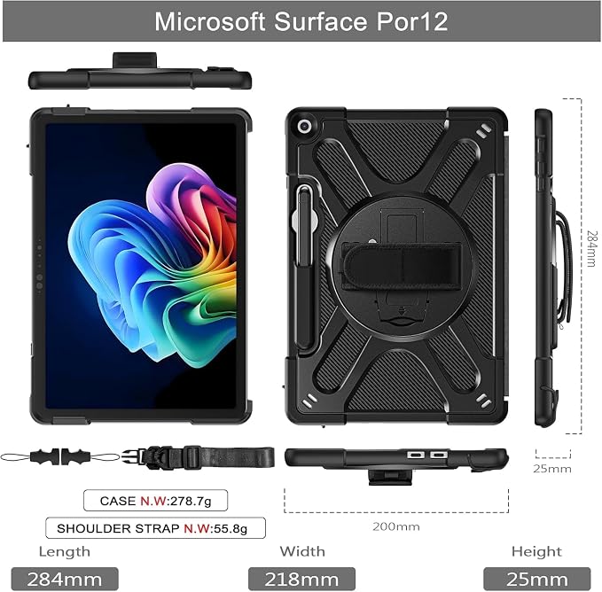 Surface Pro 12 inch Case-Black