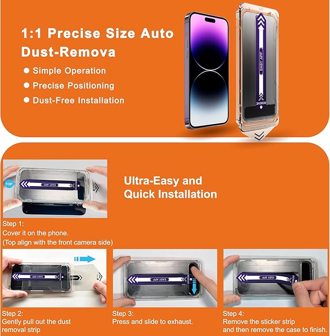 2-Pack Matte Privacy Screen Protector for iPhone 14 Pro Max / 15 Plus / 16 PlusAnti-Glare &amp Anti-SpyAnti-FingerprintSmooth as SilkEasy Installation Military-Grade 9H Hardness