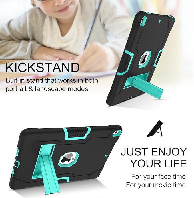 BENTOBEN for iPad Air 3rd Generation Case iPad Pro 10.5 2017 Case 3 Layers Heavy Duty Rugged Shockproof Kickstand Protective Tablet Cover for iPad Air 3 10.5 2019 /iPad Pro 10.5 2017 Black/Mint