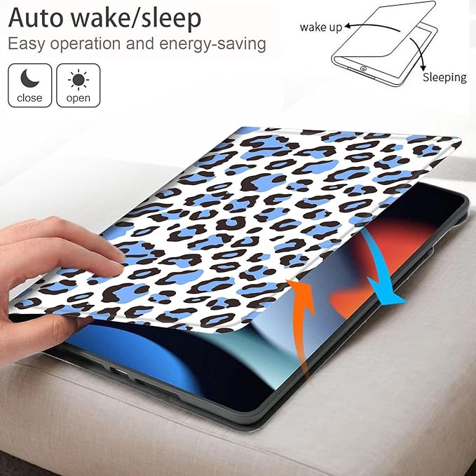 Bxgolkgd Tablet Case for 7 Kindle Paperwhite 2024 (12th Gen) &amp Kindle Colorsoft Signature EditionAuto Wake/Sleep FunctionBlue Leopard Print