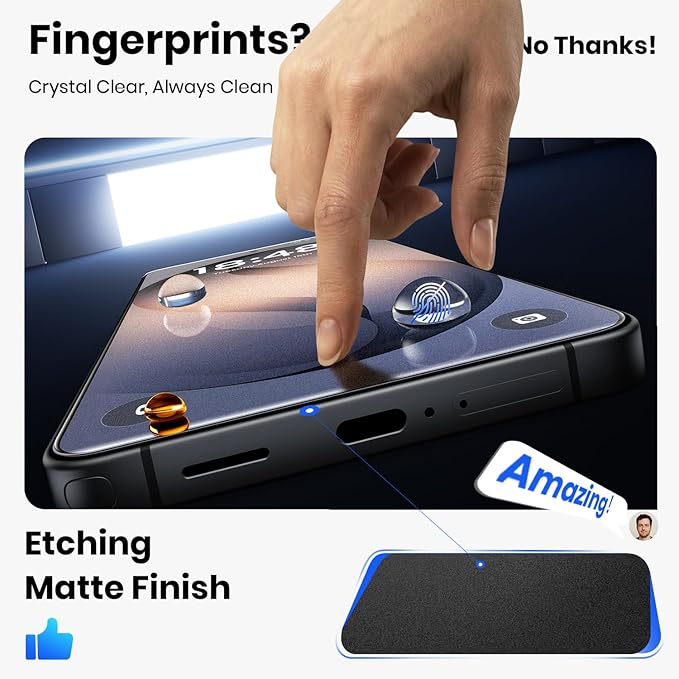 WSKEN Matte Screen Protector for Samsung Galaxy S26 Ultra - [Anti-Glare &amp Anti-Fingerprint][Smooth as Silk][0.02s Fingerprint Unlock] 9H+ Tempered Glass With Auto Fit Box Zero Bubble2 Pack