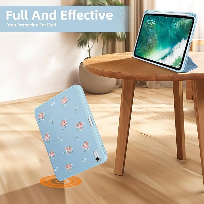 Case Compatible with iPad (A16) 11th Generation 11 Inch 2025/10th Generation 10.9 Inch 2022 Shockproof Hybrid Slim Stand Smart Cover with Pencil Holder Supports Auto Wake/Sleep Z006