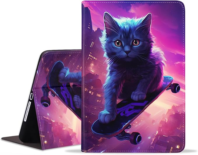 Black Cat Playing Skateboard