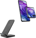 BoxWave Charger Compatible with Motorola razr 2024 - Wireless QuickCharge Stand (15W) Desktop Viewing Qi Wireless Charging - Jet Black