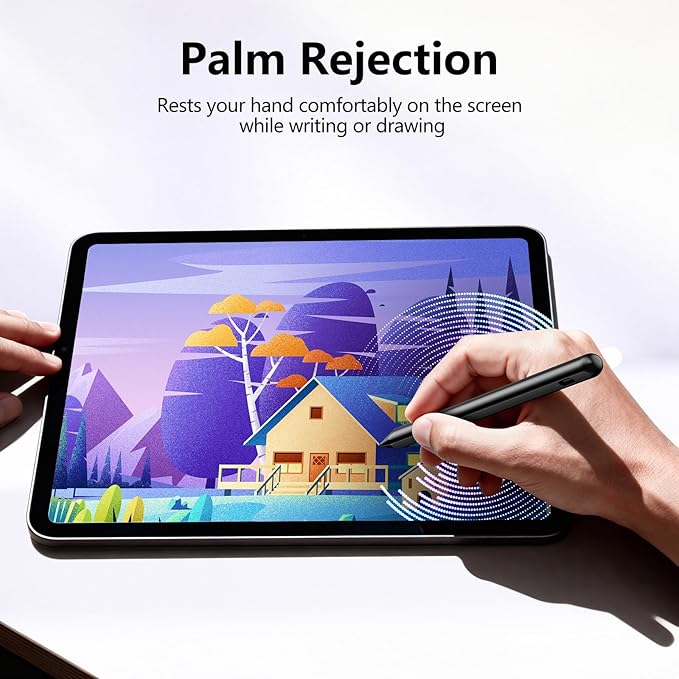 Stylus Pen for iPad 6th-11th Generation-2X Fast Charge Active Pencil Compatible with 2018-2026 Apple iPad Pro 11/12.9/M4 iPad Air 3/4/5/M2/M3/M4iPad mini 5/6/7 Gen-Black