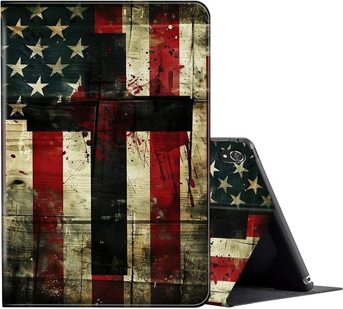 Cross on American Flag