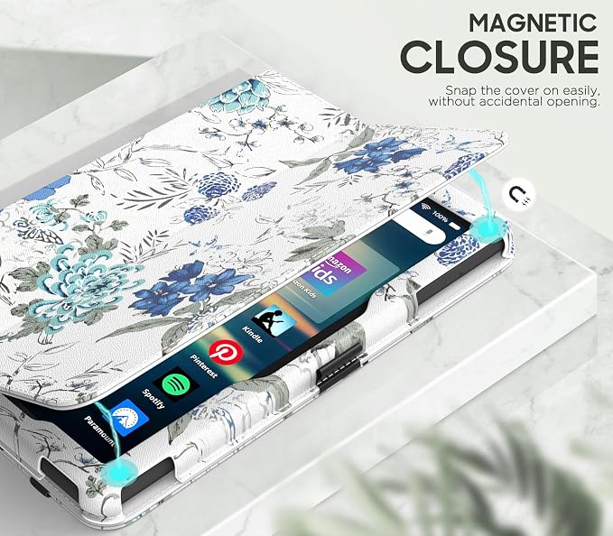 white blue floral