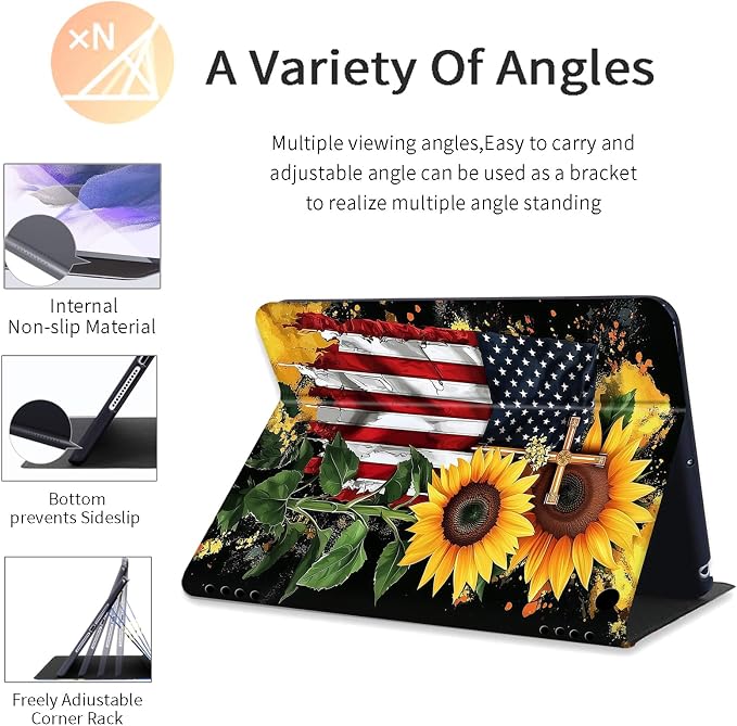American Flag Sunflower Cross