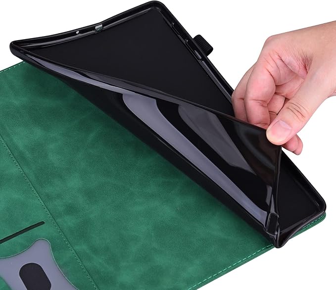 Case for Samsung Galaxy Tab S11 Ultra 14.6 inch 2025 Folio Stand Cover PU Leather Flip Shell with Card SlotShockproof Protective Case for Galaxy Tab S11 Ultra (SM-X930/X936B) Tablet Green