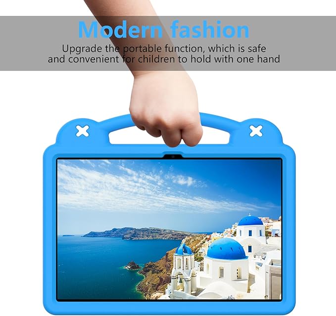 Compatible with Samsung Galaxy Tab S11 X730/X736 2025 11 inch Tablet Case Kids Friendly Universal Lightweight Shockproof Protective Case with Shoulder Strap &amp Stand Handle Sky Blue