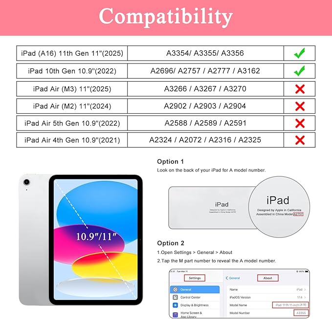 Soke Case for iPad (A16) 11th Generation 11-Inch 2025 /10th Generation 10.9-Inch 2022 with Screen Protector and Multi-Angle Kickstand Rugged Full Body Heavy Duty Protective Cover - Melon Pink