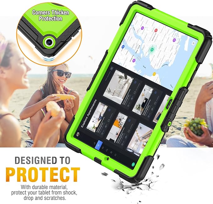 HXCASEAC Case for Samsung Galaxy Tab A11+ Plus 11 Inch Protective with Screen Protector/Hand Strap/Pen Holder Sturdy Shockproof for Samsung A11 Plus Tablet Case 5G SM-X230 SM-X236 SM-X238U - Green