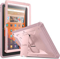 Fintie Shockproof Case for All-New Fire HD 10 Tablet (13th Generation 10.1 2023 Release) [Tuatara] Rugged Unibody Hybrid Bumper Kickstand Cover with Built-in Screen Protector Light Pink