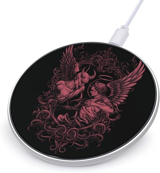 Dark Devil Angeled Phone Charger Magnetic Charging Pad Anti-Slip with USB Cable