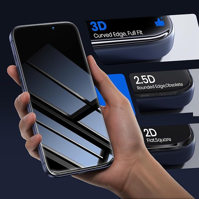 WSKEN for iPhone 17 Pro Max Privacy Screen Protector - 3D Full Coverage 24° Anti Spy &amp Auto Installation Full Edge Coverage Case Friendly Fit Tempered Glass Screen Protector 17 ProMax