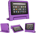 Kids Case for Kindle Fire HD 8 Tablet 8th/7th/6th Generation (2018/2017/2016 Release) Soft Flexible Lightweight Shockproof Durable with Handle Stand Purple
