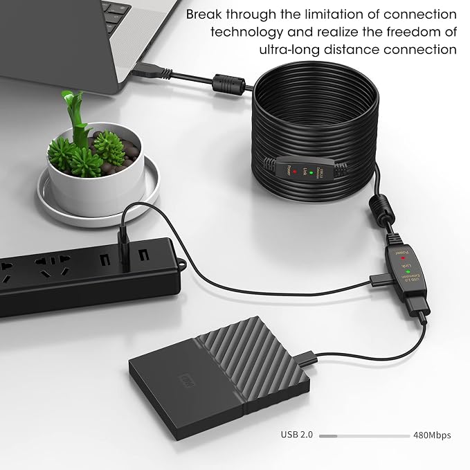 USB 2.0 Extension Cable Black