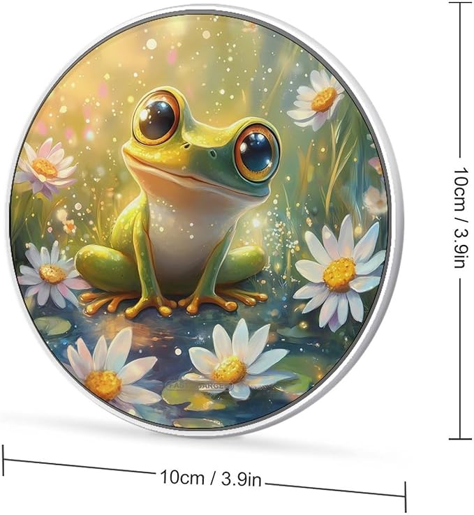 Frog Flower Wireless Charger Anti-Slip Wireless Charging Pad Slim Charger Mat for Men Women