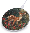 Cute Floral Deer Wireless Charger Anti-Slip Wireless Charging Pad Slim Charger Mat for Men Women
