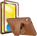 Soke Case for iPad (A16) 11th Generation 11-inch 2025 iPad 10th Generation 10.9-inch 2022 with Built-in Screen Protector and Kickstand Rugged Full Body Protective Cover - Light Brown