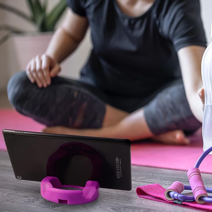 GoDonut Plus+ - Smartphone and Tablet Stand - Compatible with Lager Cases with Charging Port Access - for use at Work at Home Travel and on-the-go (Red)