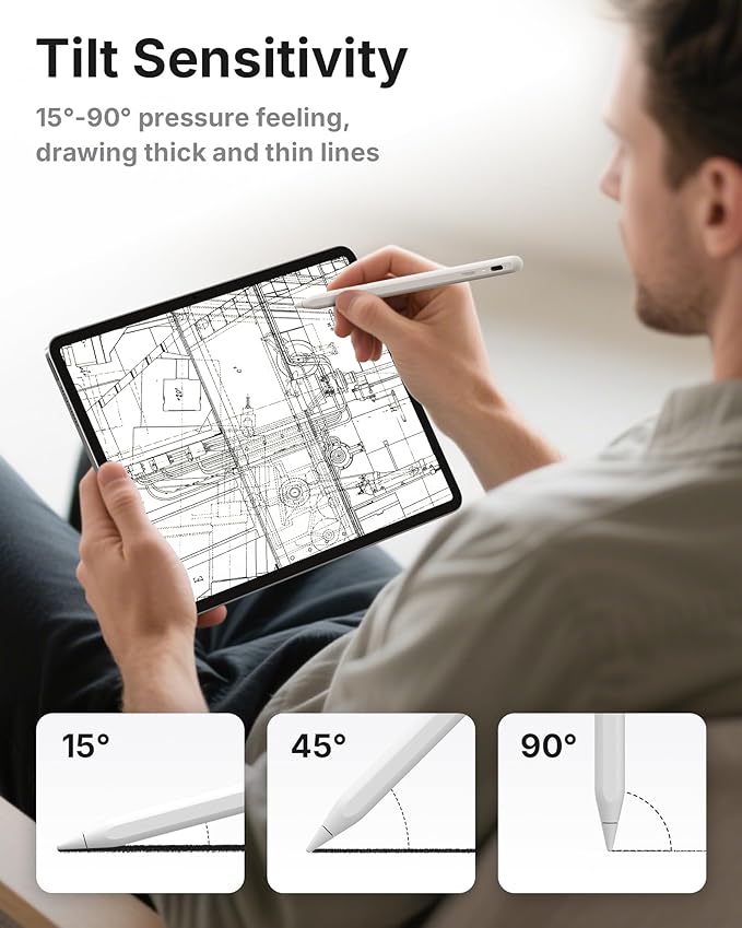 Metapen Pencil A8 V4 for iPad 2018-2026 Upgrade Magnetic Attraction 2X Fast Charge Low Latency Stylus Pen for iPad 11-6th Gen Pro 12.9/11/13-inch M4/M5 Air 3/4/5/M2/M3 Mini 5/6/7th A17 Pro