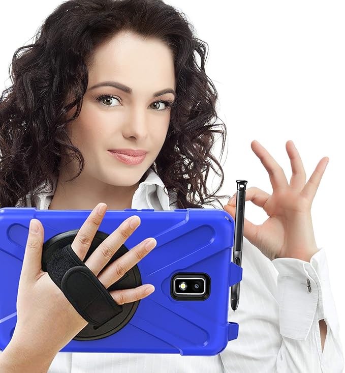 Case for Samsung Galaxy Tab Active 2 8.0 T390 T395 T397 Military Grade [15 ft Drop Tested] Full-Body Shockproof Protective Cover with 360° Rotation Stand Hand Strap &amp Pencil Holder