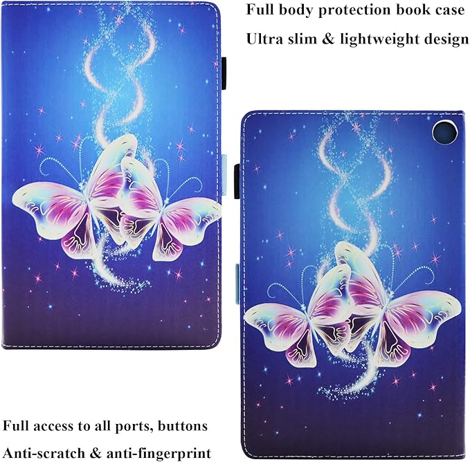 Case for Amazon Kindle Fire Max 11 Tablet (13th Generation 2023 Release) 11 with Pencil Holder/Hand Wrist Strap Folio Stand Magnetic Smart PU Leather Cover [Auto Sleep Wake]Blue Butterfly