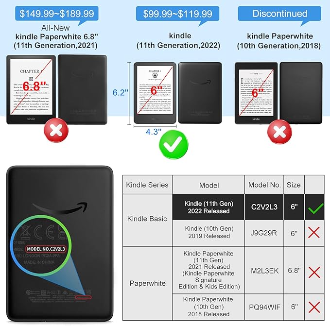 CoBak Case for 6 Tablet Cases (2024 &amp 2022 11th Gen) - PU Leather Smart Cover with Auto Sleep/Wake &amp Hand Strap Premium Protective Case for Tablet Case Blackfolio