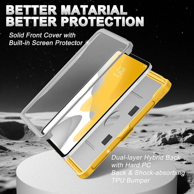 Soke Case for iPad (A16) 11th Generation 11-Inch 2025 /10th Generation 10.9-Inch 2022 with Screen Protector and Multi-Angle Kickstand Rugged Full Body Heavy Duty Protective Cover - Gray Yellow