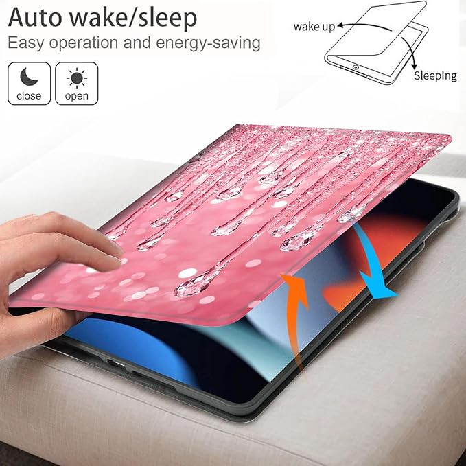 Bxgolkgd Tablet Case for 6 Kindle 11th Generation (2024/2022 Release)Shockproof Stand Cover with Heat DissipationAuto Wake/Sleep FunctionPink Drip Glitter