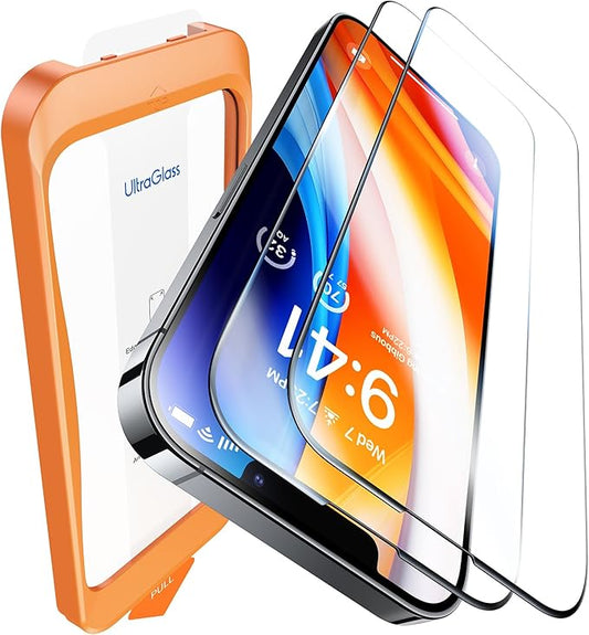 UltraGlass UNBREAK TOP 9H+ Glass for iPhone 12 Pro Max Screen Protector [Military Grade Shatterproof &amp Longest Durable] Full Screen iPhone 12 Pro Max Glass 2024 Upgrade 2 Packs