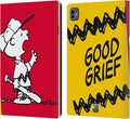 Head Case Designs Officially Licensed Peanuts Charlie Good Grief Halfs and Laughs Leather Wallet Case Compatible with Apple iPad Pro 11 M4/M5 2024/2025