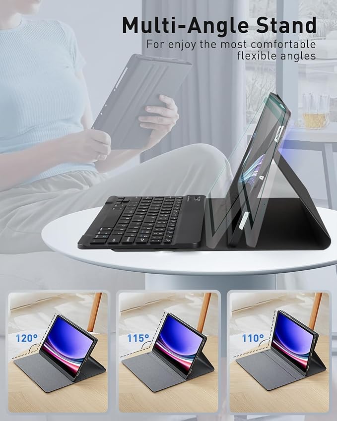 Case Keyboard for Amazon Fire Max 11 Case with Keyboard (13th Generation 11 inch) - Mouse and Magnetically Keyboard Slim Case with Pen Holder Auto Sleep/Wake - Black