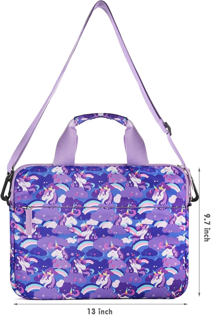 Kids Tablet Bag for Girls Kids Tablet Carrying Case for Fire HD 10 HD 8 Fire 7 Sleeve Bag Kid Kindle Bag iPad Bag for Kid Unicorn Purple