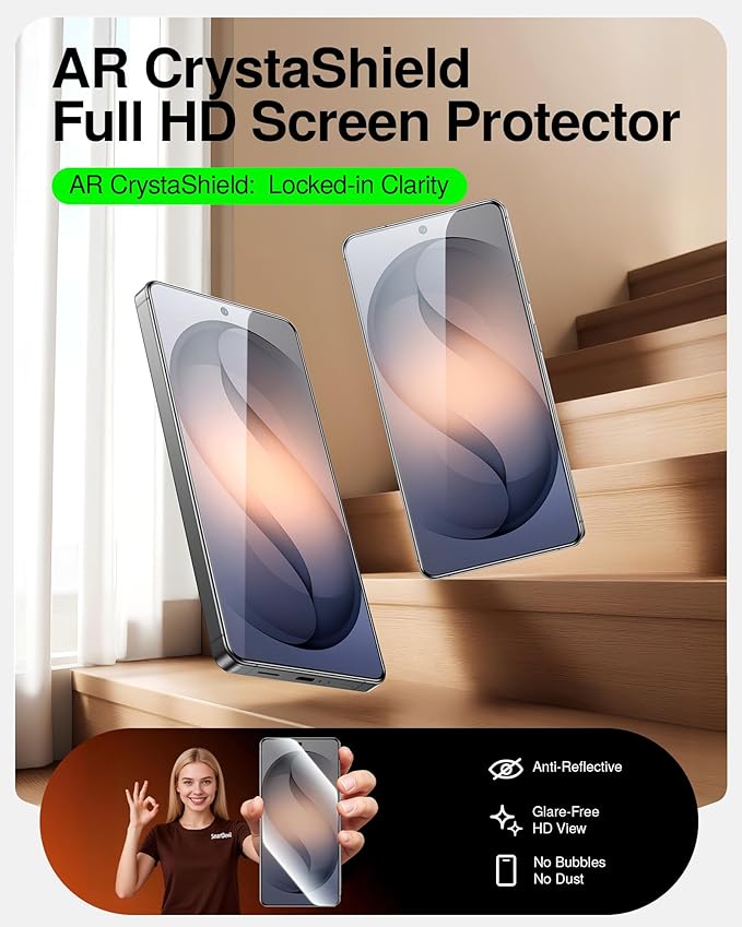 SmartDevil for Samsung Galaxy S26 Ultra Screen Protector [3 Pack] Anti-Reflective AR Tempered Glass Film9H Scratch &amp SGS Impact Resistant In-Display Fingerprint Reader Compatible SmartPull Box