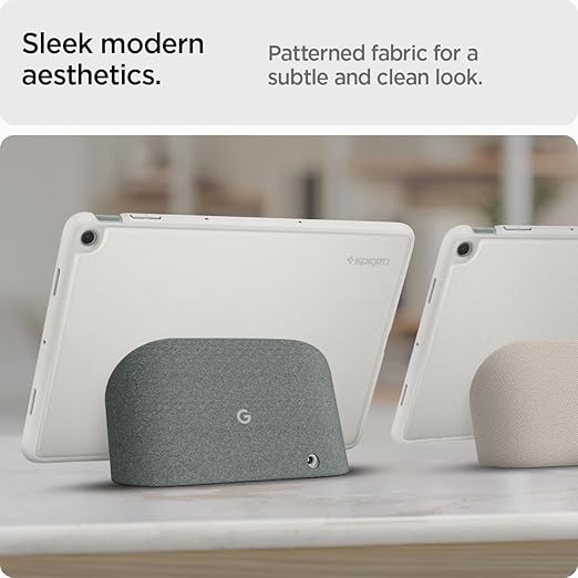 Spigen for Google Pixel Tablet Case (2023) Thin Fit Pro Full-Back Slim Fabric Case Drop-Shockproof Cover Compatible with Charging Speaker Dock Gray